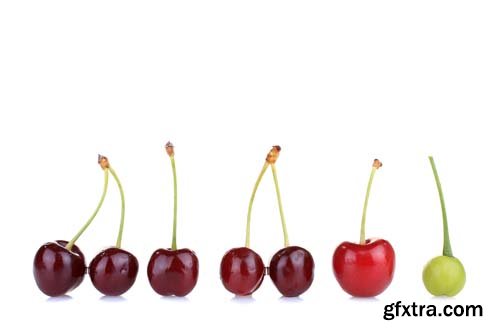 Photo - Fresh Cherries Isolated - 10xJPGs