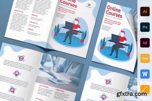 Online Courses Flyer Poster Business Card Trifold Bifold