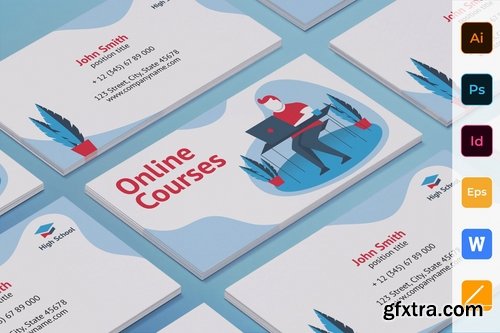 Online Courses Flyer Poster Business Card Trifold Bifold