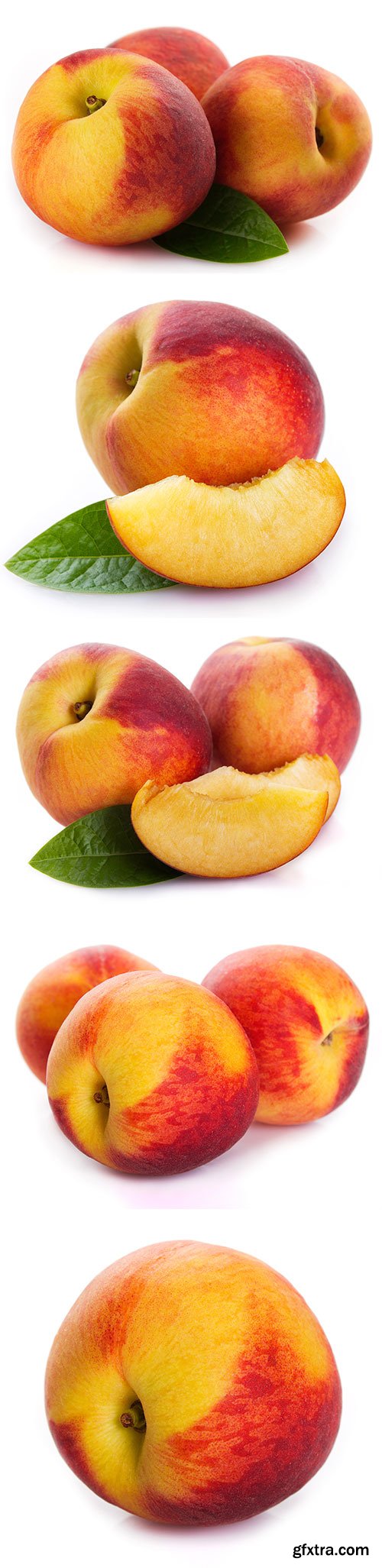 Fresh Peach Isolated - 5xJPGs