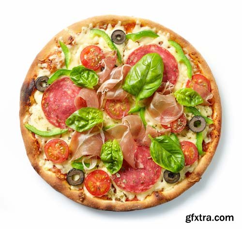 Freshly Baked Pizza Isolated - 10xJPGs