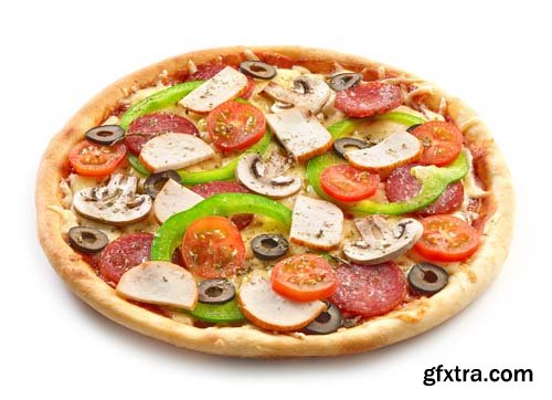 Freshly Baked Pizza Isolated - 10xJPGs