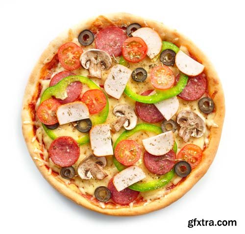 Freshly Baked Pizza Isolated - 10xJPGs