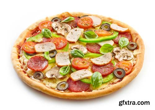 Freshly Baked Pizza Isolated - 10xJPGs