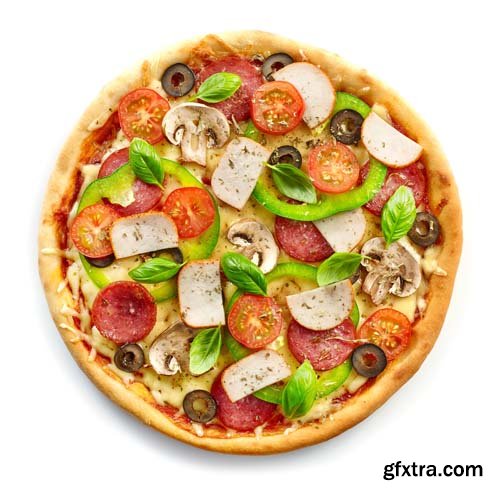 Freshly Baked Pizza Isolated - 10xJPGs