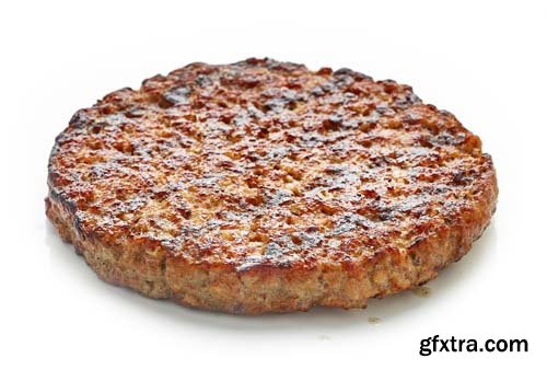 Freshly Grilled Burger Meat Isolated - 8xJPGs