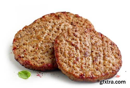 Freshly Grilled Burger Meat Isolated - 8xJPGs