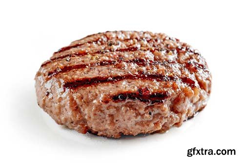 Freshly Grilled Burger Meat Isolated - 8xJPGs