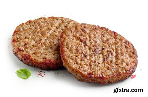 Freshly Grilled Burger Meat Isolated - 8xJPGs