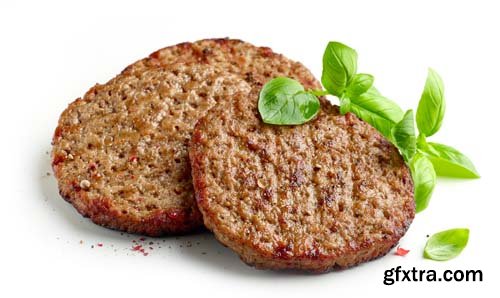 Freshly Grilled Burger Meat Isolated - 8xJPGs