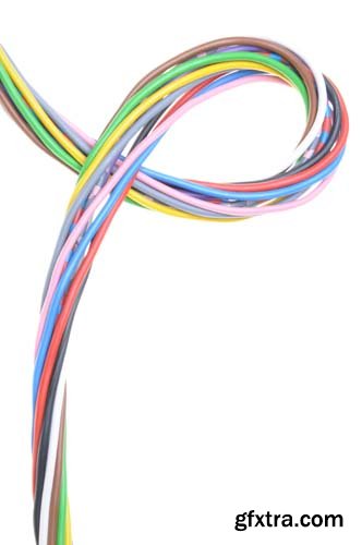 Multicolored Electrical Cable Isolated - 6xJPGs