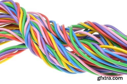 Multicolored Electrical Cable Isolated - 6xJPGs