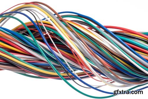 Multicolored Electrical Cable Isolated - 6xJPGs