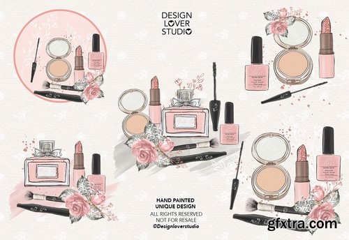 Make up design and digital paper pack