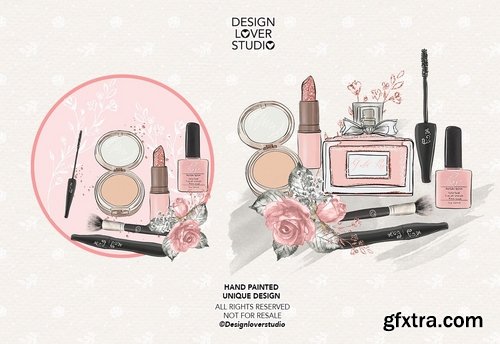 Make up design and digital paper pack