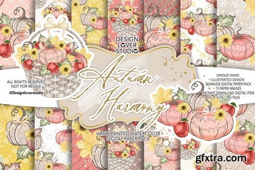 Autumn Harmony design  and digital paper pack