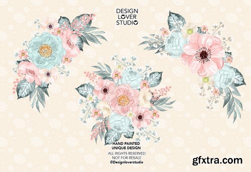 Floral Dreams Blush design  and digital paper pack