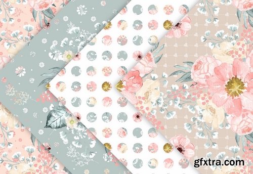 Floral Dreams Blush design  and digital paper pack