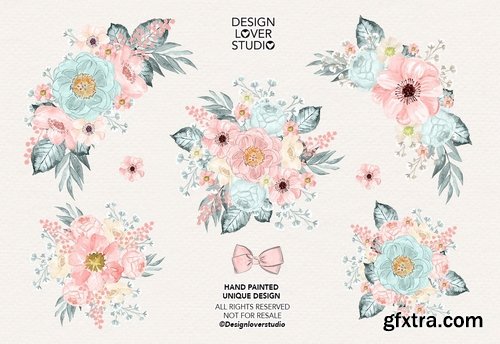 Floral Dreams Blush design  and digital paper pack