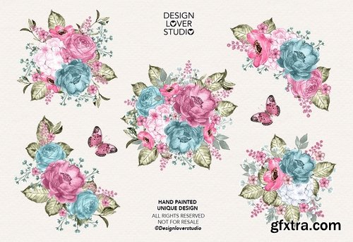 Floral Dreams design and digital paper pack