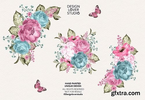 Floral Dreams design and digital paper pack