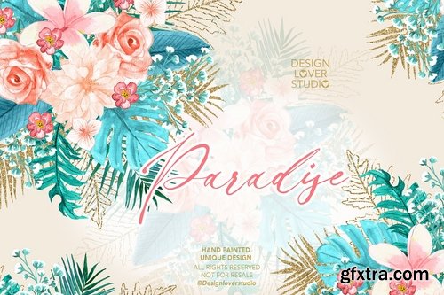 Paradise design and digital paper pack