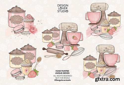 Sweet Baking design and digital paper pack
