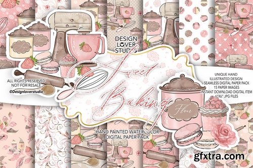 Sweet Baking design and digital paper pack