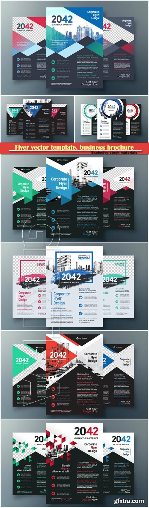 Flyer vector template, business brochure, magazine cover # 41