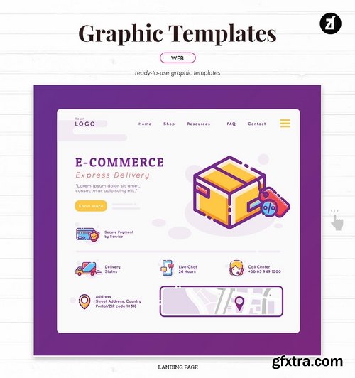 E-Commerce graphic templates and landing page