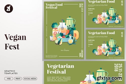 Vegan fest graphic templates