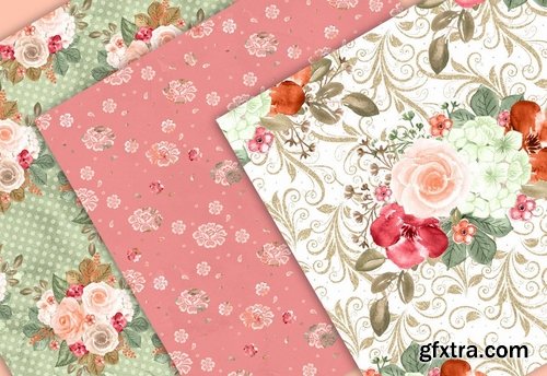 Autumn Bouquet design and digital paper pack