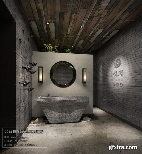 Industrial Style Bathroom Interior Scene