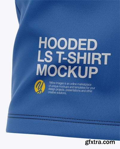 Men's Hooded Long Sleeve T-shirt Mockup - Front View