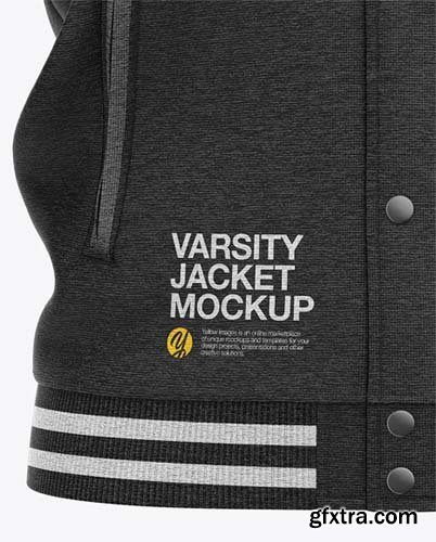 Heather Varsity Jacket Mockup - Front View