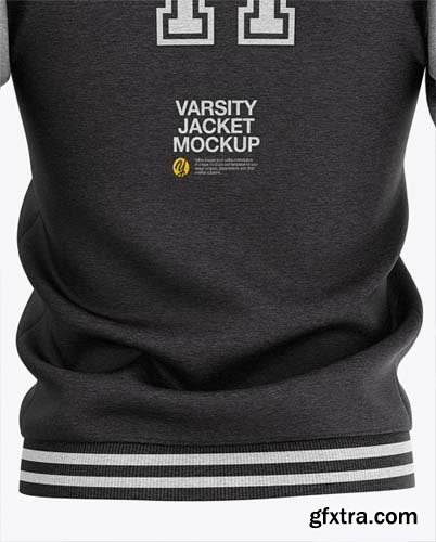 Heather Varsity Jacket Mockup - Back View