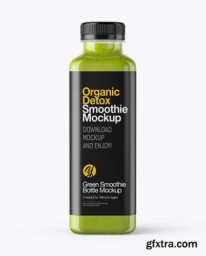 Square Green Smoothie Bottle Mockup