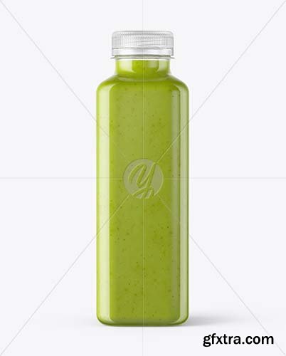 Square Green Smoothie Bottle Mockup