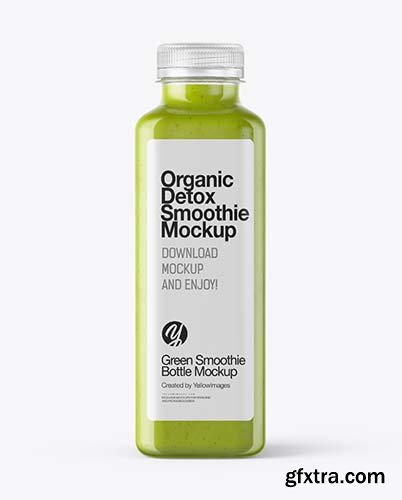 Square Green Smoothie Bottle Mockup