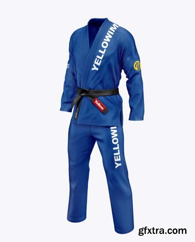 Jiu Jitsu Kimono Mockup (Half Side View)