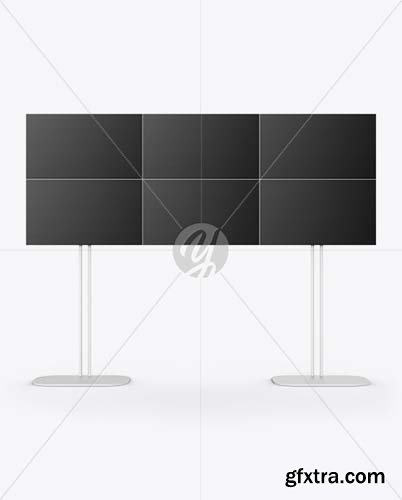 Dual Screen Stand Mockup - Front View