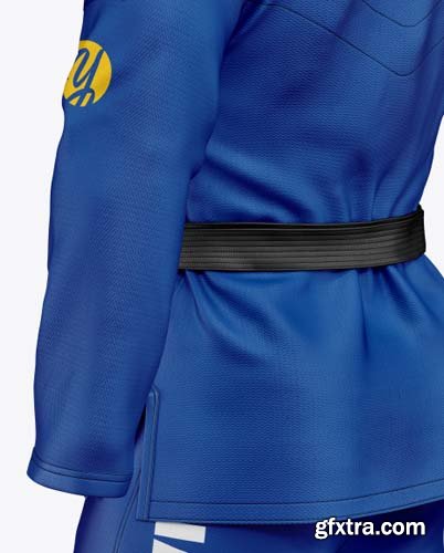 Jiu Jitsu Kimono Mockup (Back Half Side View)