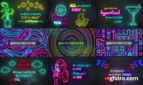 Videohive - Neon Lyrics Template - 23555778