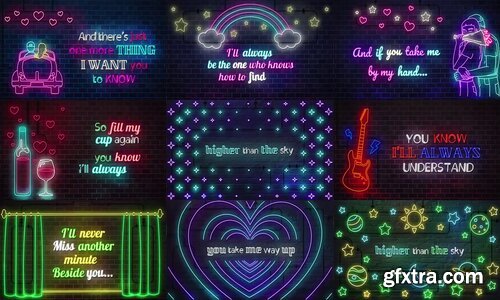 Videohive - Neon Lyrics Template - 23555778