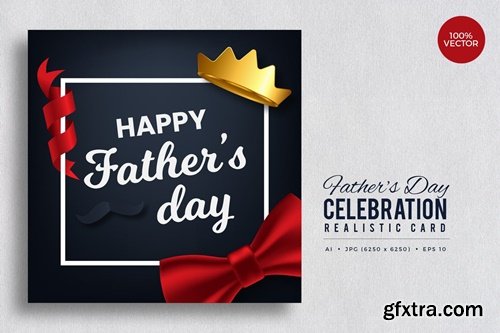 Happy Father\'s Day Realistic Vector Card Vol.1