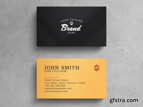 Black And Yellow Minimalist Business Card Layout 263043428