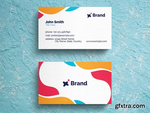 Colorful Abstract Business Card Layout  263043666