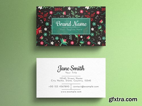 Floral Business Card Layout  263043694