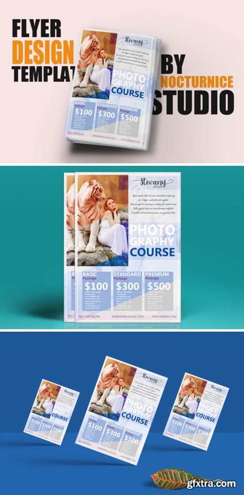 Feminine Style Flyer Template Design PSD 1294338