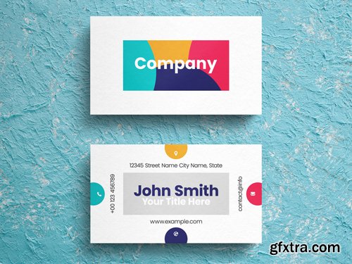 Minimalist Colorful Business Card Layout 263043996